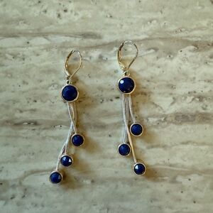 Elegant Blue Dangle Earrings